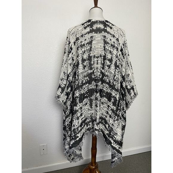 Lane Bryant Sweater Open Textured Fringe Trim Overpiece - Picture 7 of 12